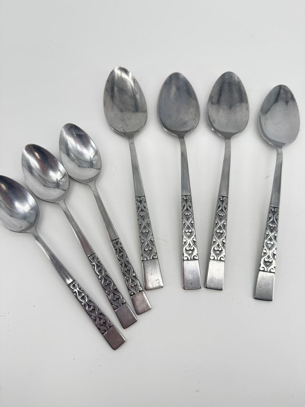 Vintage Celtic Scroll Tablespoons National Stainless Korea Lot 7 Replacement
